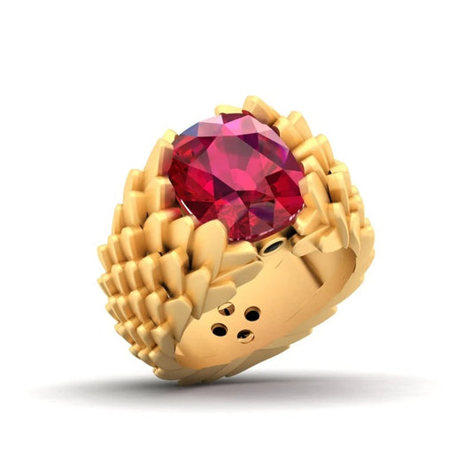 92.5 Sterling Silver Red Ruby Gemstone Ring