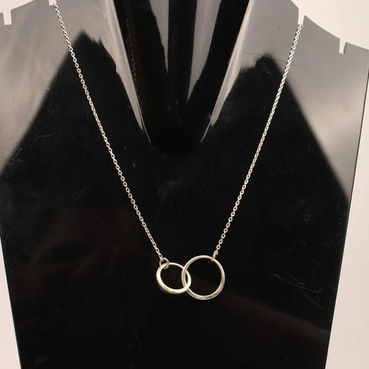 925 Sterling Silver Double Circle Necklace