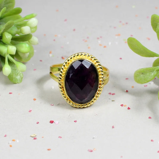 Natural Black Onyx Gemstone 925 Sterling Silver Ring