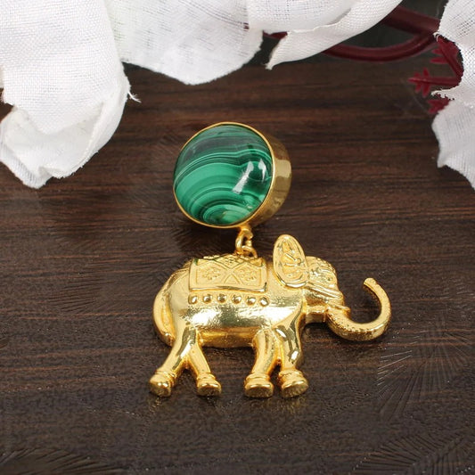 Malachite Gemstone Gold Plated Pendant