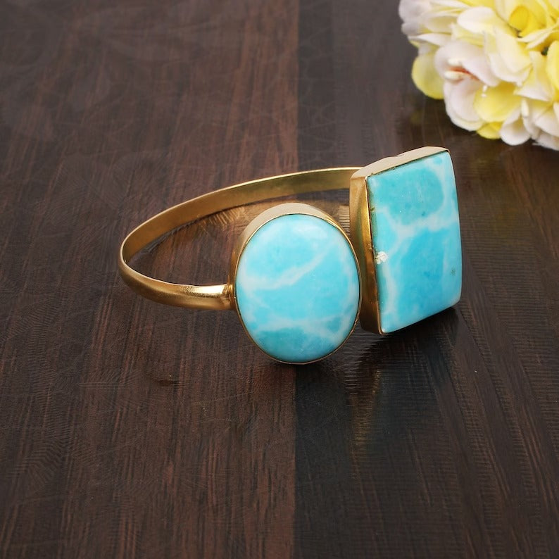 Vintage Natural Amazonite Two Stone Bracelet