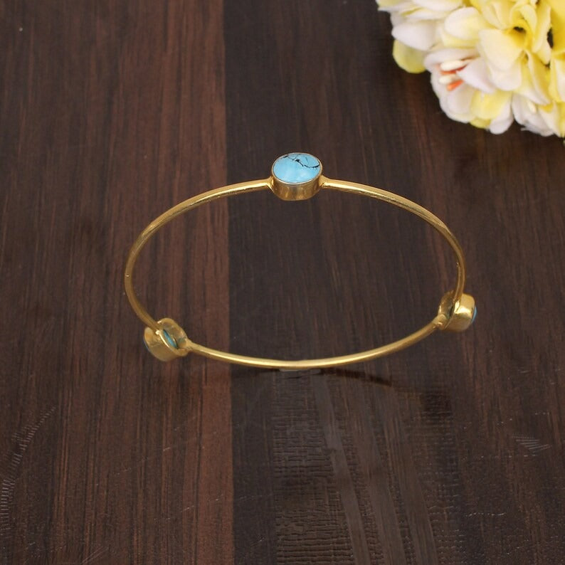 Precious Oval Turquoise Stackable Bracelet