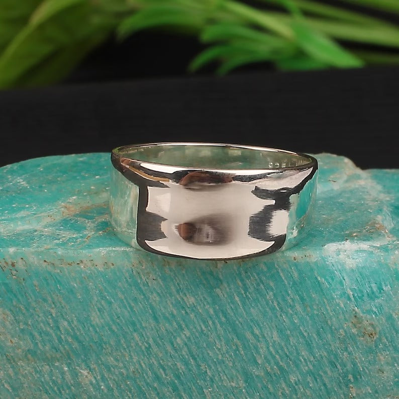 92.5 Sterling Silver Wide Band Ring