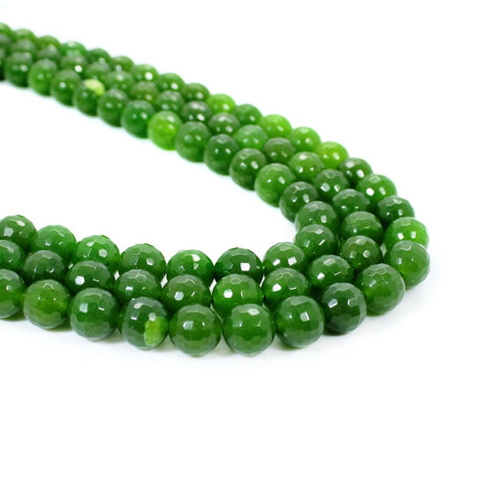 Nephrite Jade Rondelle Faceted Beads