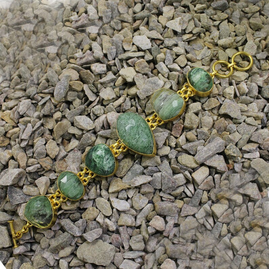 Green Crackle Gemstone Bracelet