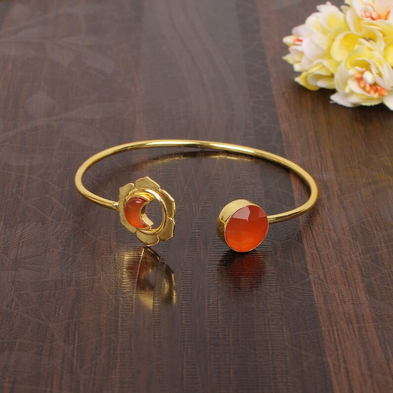 Carnelian Brass Bangle