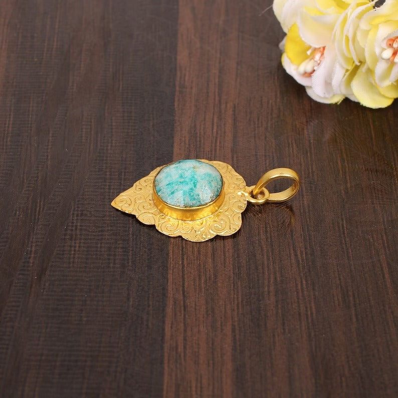 Handmade Natural Amazonite Pendant