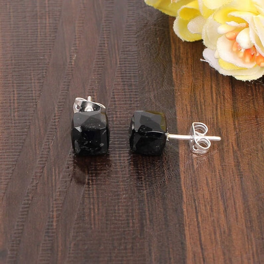 Black Onyx Faceted Earring