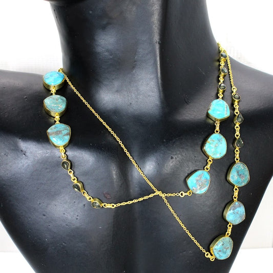 Natural American Turquoise Gemstone Necklace