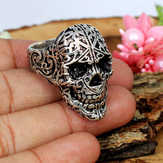 92.5 Sterling Silver Skeleton Oxidized Ring