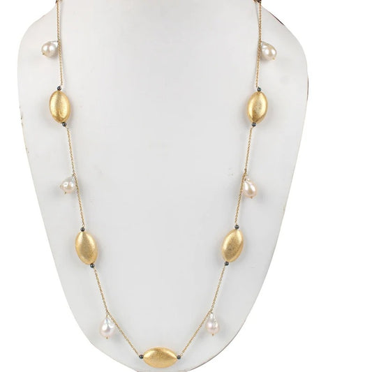 Baruch Pearl Gold Plated Brass Necklace