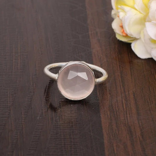 Rose Quartz Handmade Ring