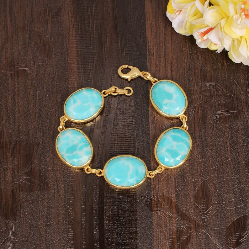 Genuine Larimar Bohemian Bracelet