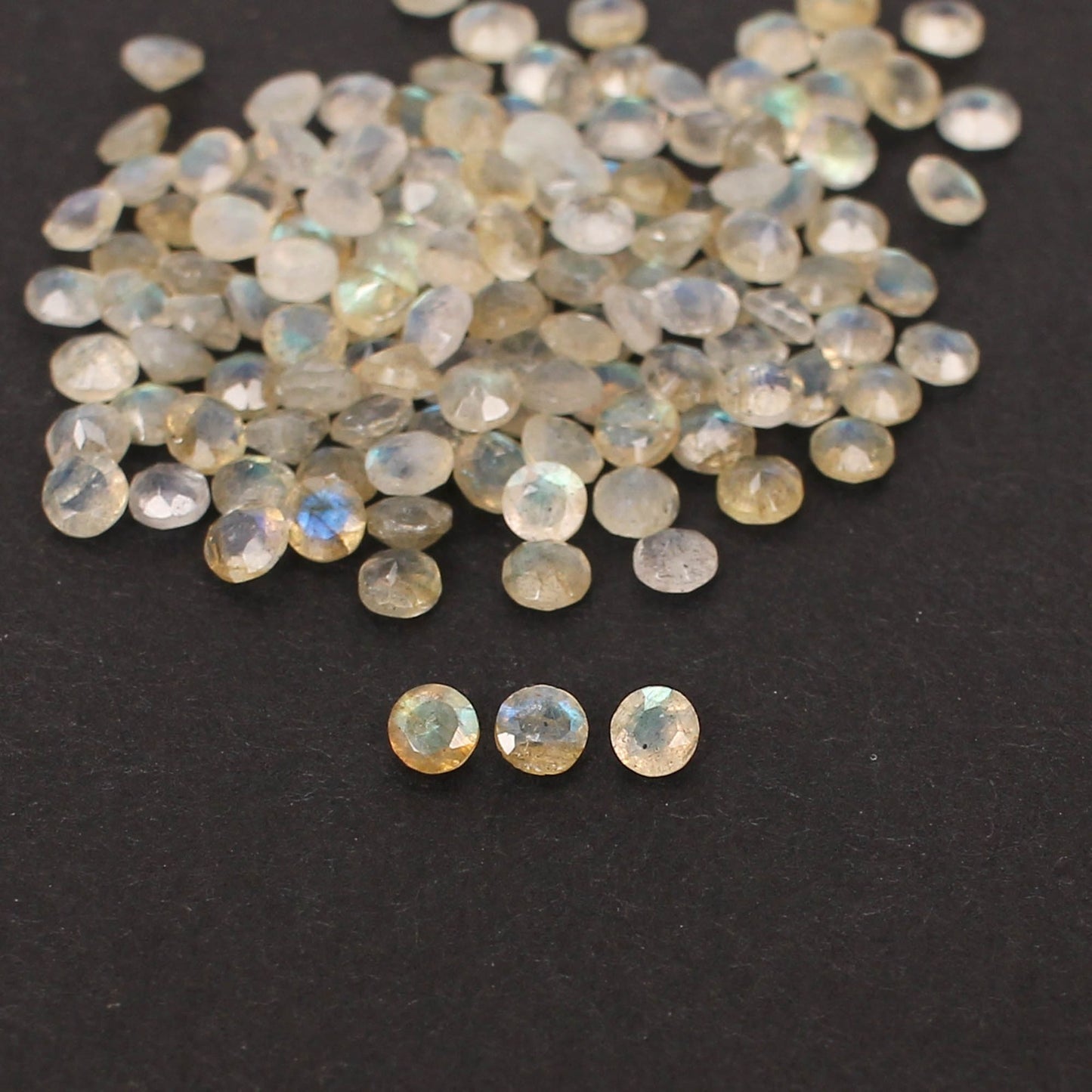 Natural Labradorite 3mm Round Cut Wholesale Lot