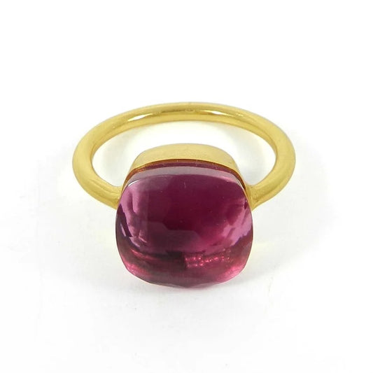 Pink Tourmaline Hydro Gemstone Silver Ring