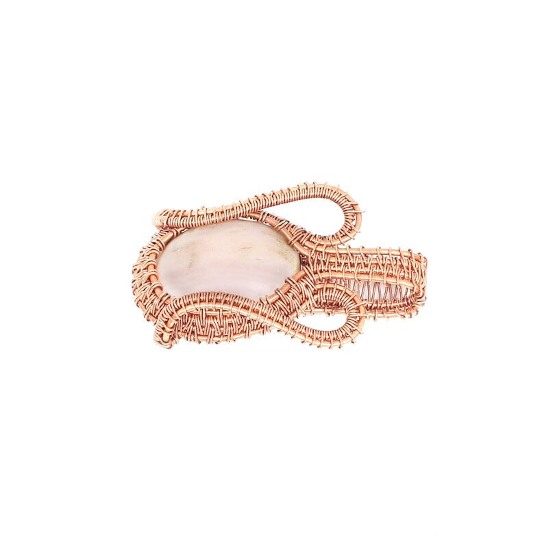 Beautiful Pink Opal Copper Wire Wrapped Pendant