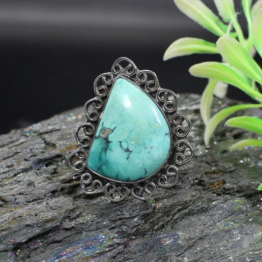 Turquoise Gemstone 92.5 Sterling Silver Ring