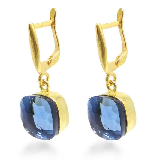 Lab-Created Blue Topaz Hydro Sterling Silver Earrings