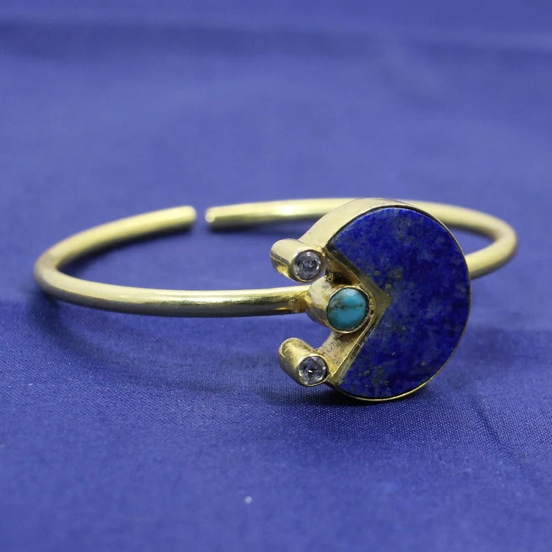 Lapis Lazuli & Turquoise Gemstone Bangle