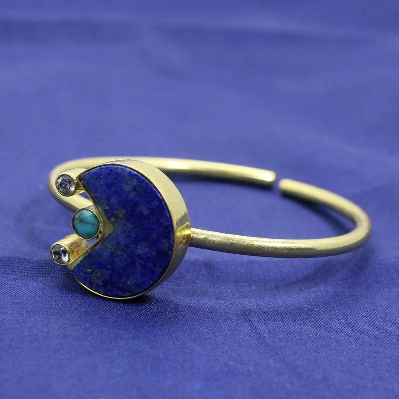 Lapis Lazuli & Turquoise Gemstone Bangle