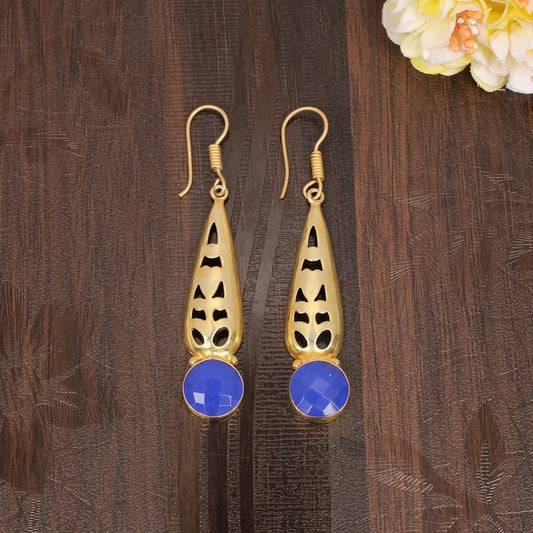 Chalcedony Party Wear Earrings