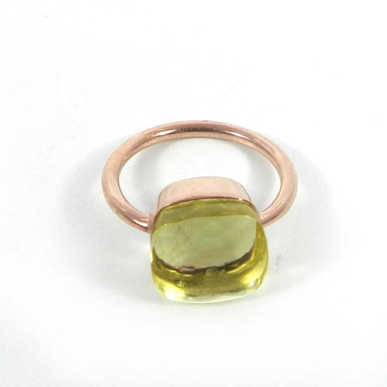 Lemon Hydro Gemstone 92.5 Sterling Silver Ring