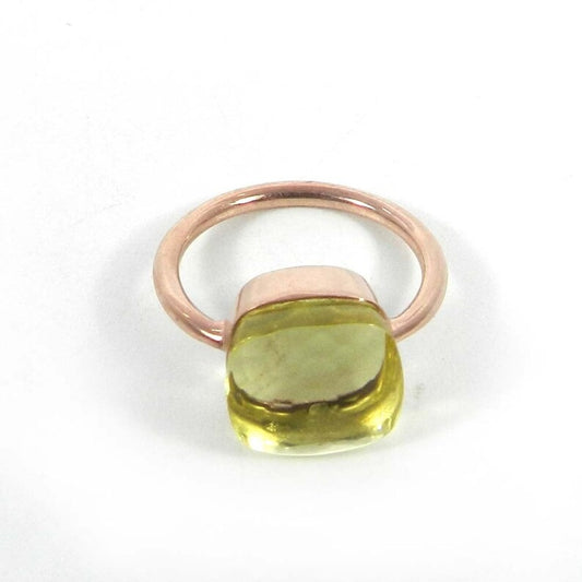 Lemon Hydro Gemstone 92.5 Sterling Silver Ring