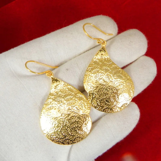 Gold Plated Textured Earring