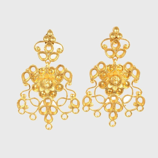 Gold Plated Collet Earrings