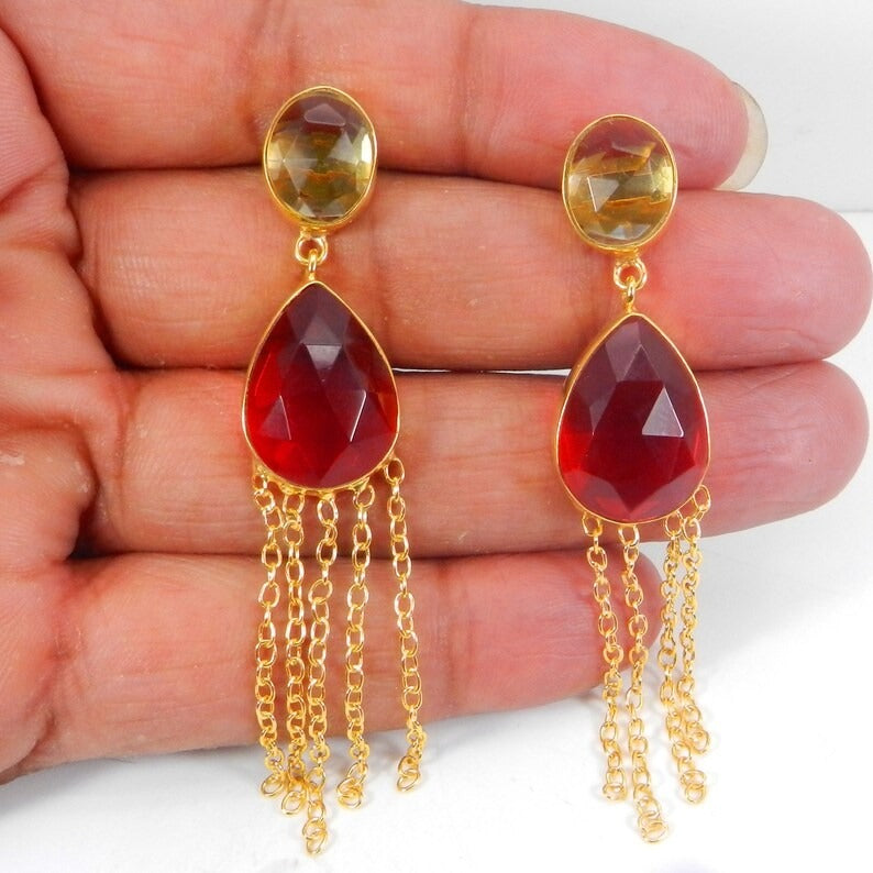 Gold Plated Citrine Earrings