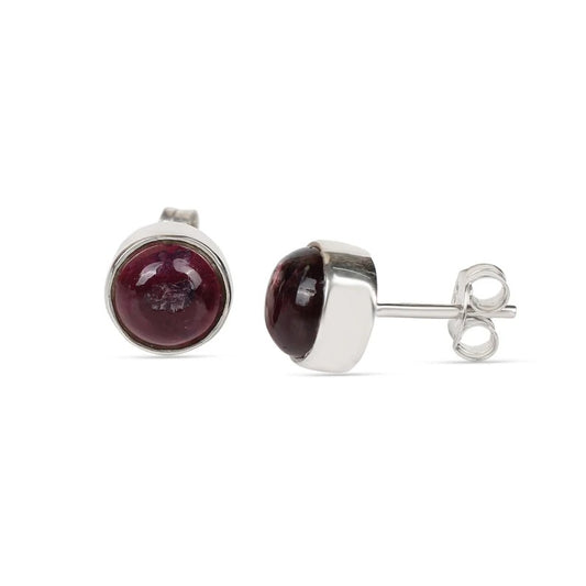 Natural Pink Tourmaline Earlobe Stud Earring