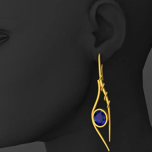 Gold Plated Sapphire Earrings