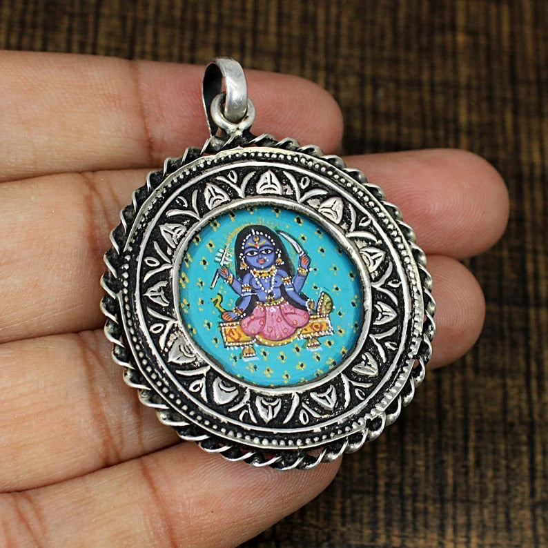 Indian Hand Painted Maa Kali Pendant