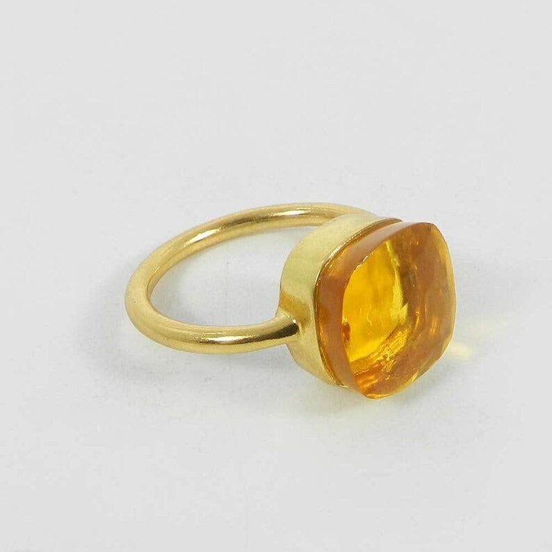 Light Citrine Hydro 92.5 Sterling Silver Ring