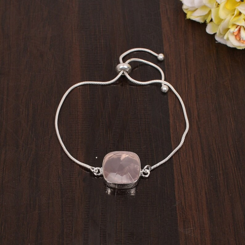 Natural Rose Quartz Gemstone Bracelet