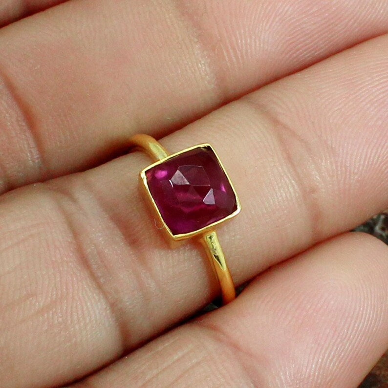 Pink Tourmaline Gemstone 92.5 Sterling Silver Adjustable Ring