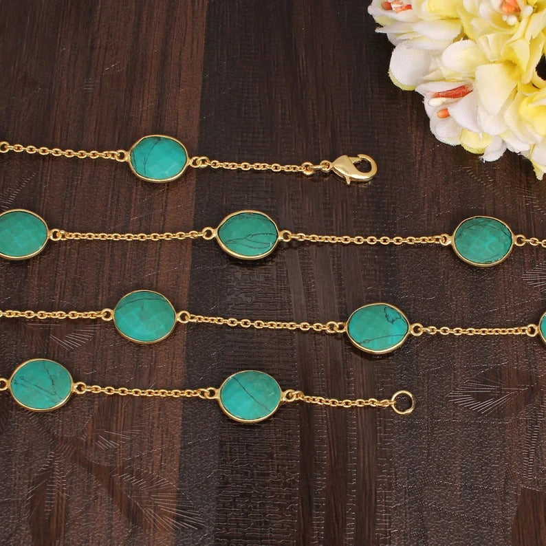 Turquoise Link Chain Necklace