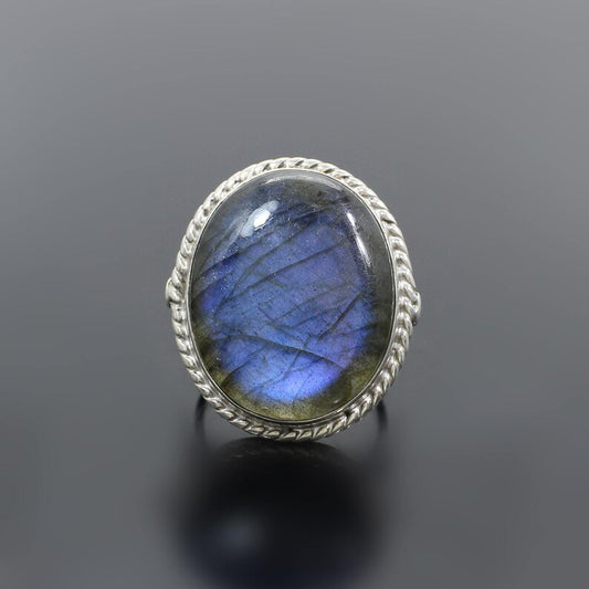 Labradorite Gemstone 92.5 Sterling Silver Ring