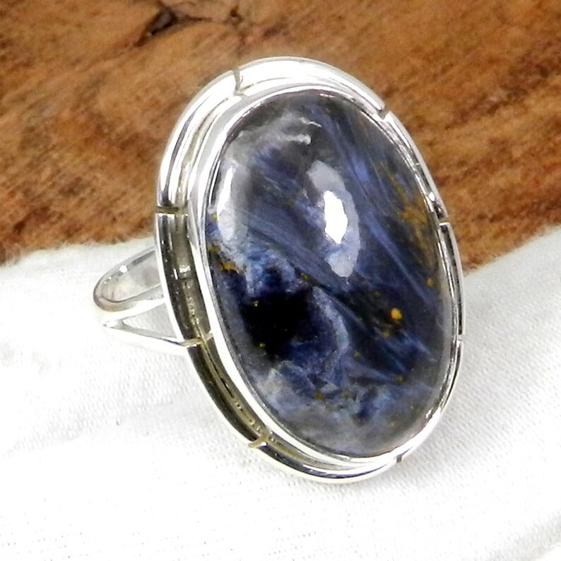 Pietersite Gemstone 92.5 Sterling Silver Ring