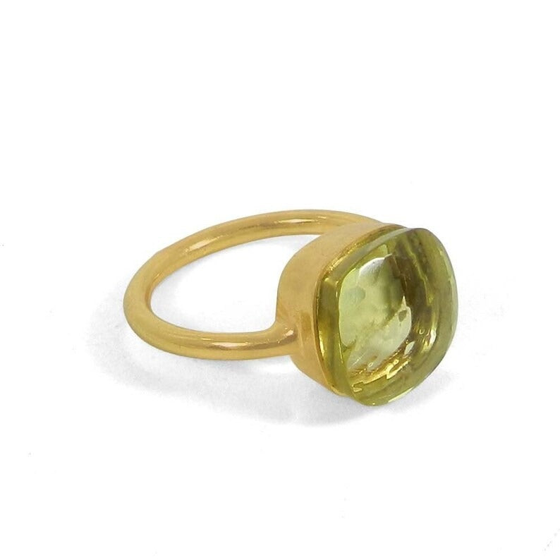 Lemon Hydro Gemstone 92.5 Sterling Silver Ring