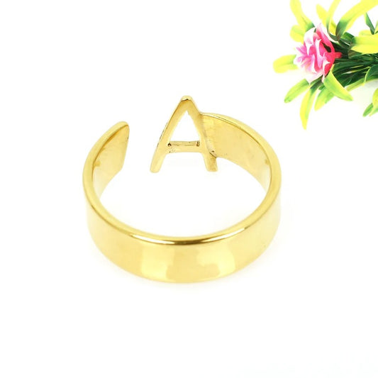 Alphabet Gold Plated Ring