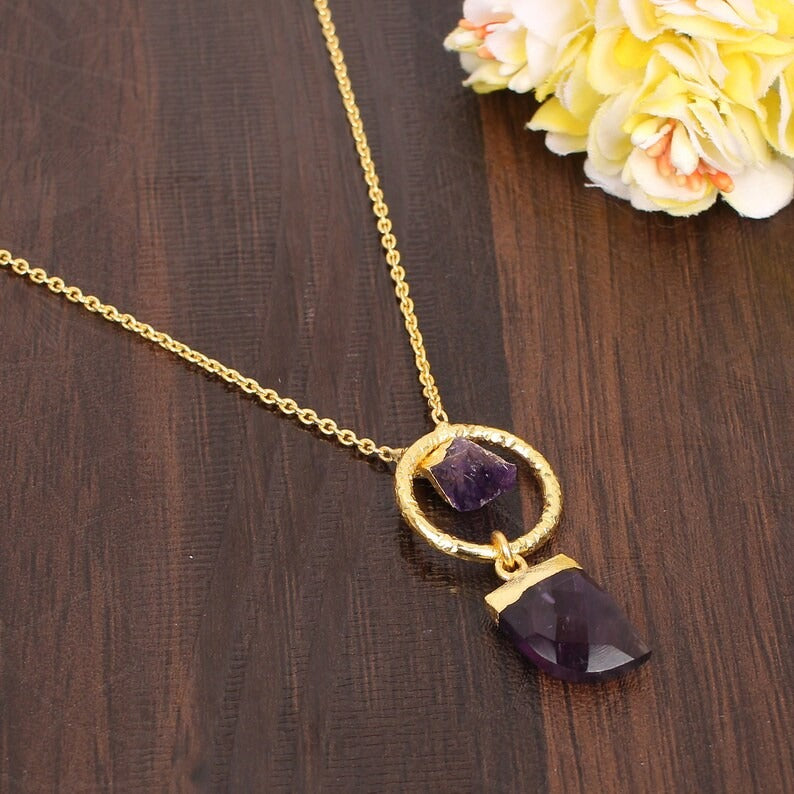 Amethyst Chain Necklace