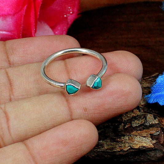 Turquoise Gemstone 92.5 Sterling Silver Ring