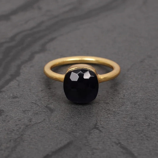 Black Onyx Gemstone 925 Sterling Silver Ring