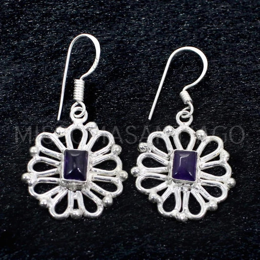 Purple Amethyst Gemstone Earrings