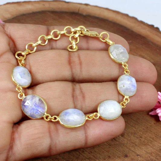 Rainbow Moonstone Gemstone Bracelet