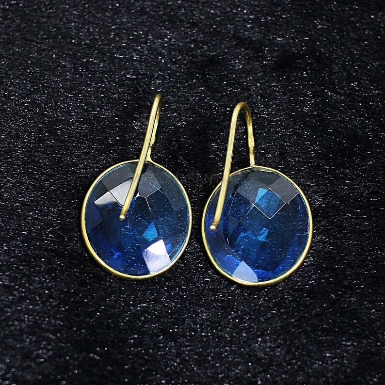 Blue Topaz Gemstone Earrings