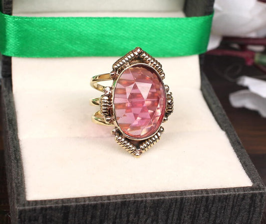 Pink Tourmaline Gemstone 92.5 Sterling Silver Ring