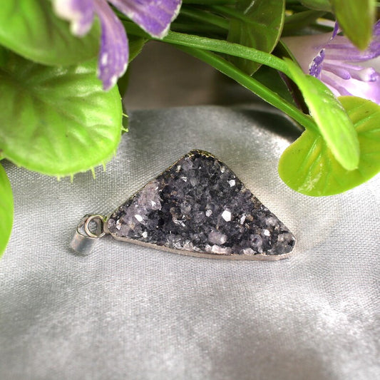 Grey Druzy Gemstone Pendant