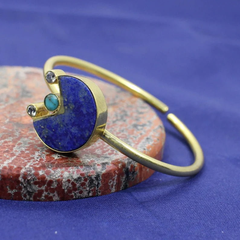 Lapis Lazuli & Turquoise Gemstone Bangle